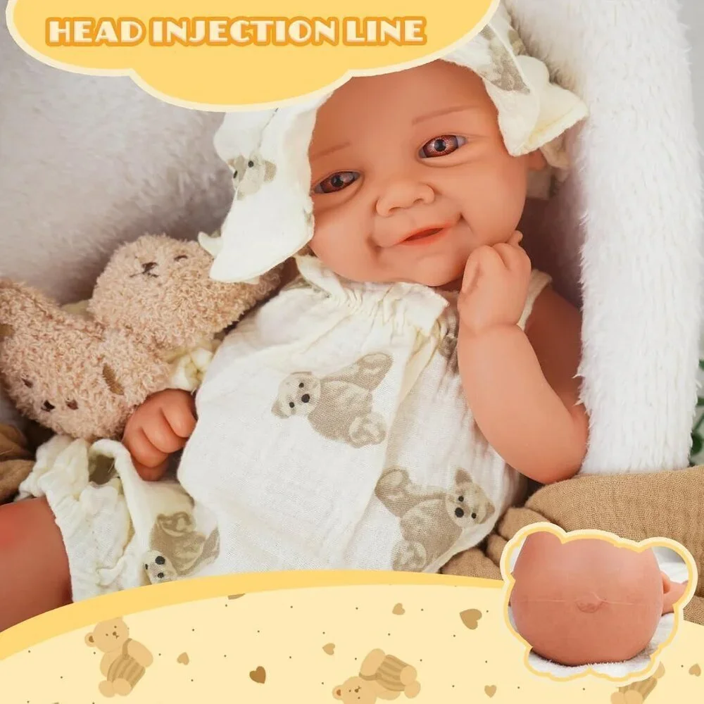 🆕16.9in Full Silicone Reborn wheaten  Baby Girl Dolls Lifelike Weighted Doll